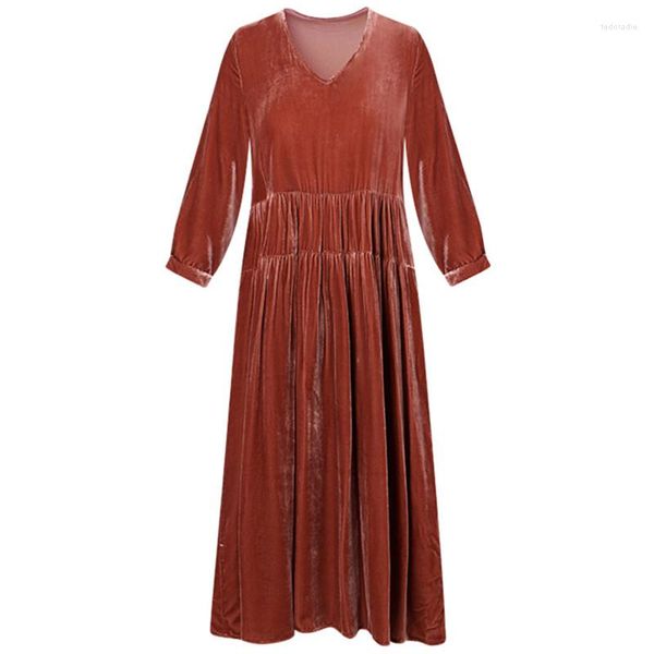 Plus Größe Kleider Kleid Elegante Fee Velours Frühling Herbst Laterne Ärmeln Samt Vintage Vestido Robe 5XL 6XL