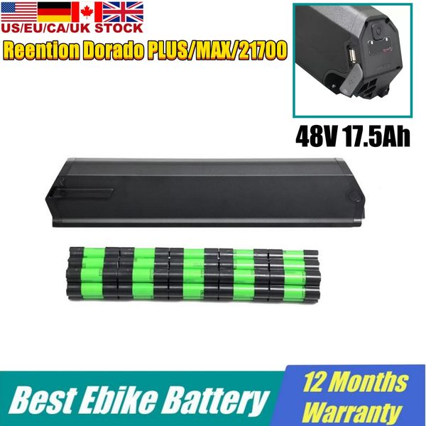 Reention Dorado Batterie 48 Volt 13 Ah Ersatz für NCM Moskau Ebike Samsung 35e Batterien 48 V 17,5 Ah 21 Ah Elektrofahrradbatterie für 1000 W 500 W 250 W 750 W mit Ladegerät