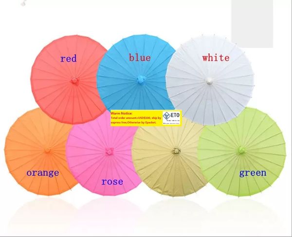 20pcslot 20cm 30cm 40cm 60cm diametro colorato bambini formato ombrello di carta parasole carta bianca ombrellone da sposa