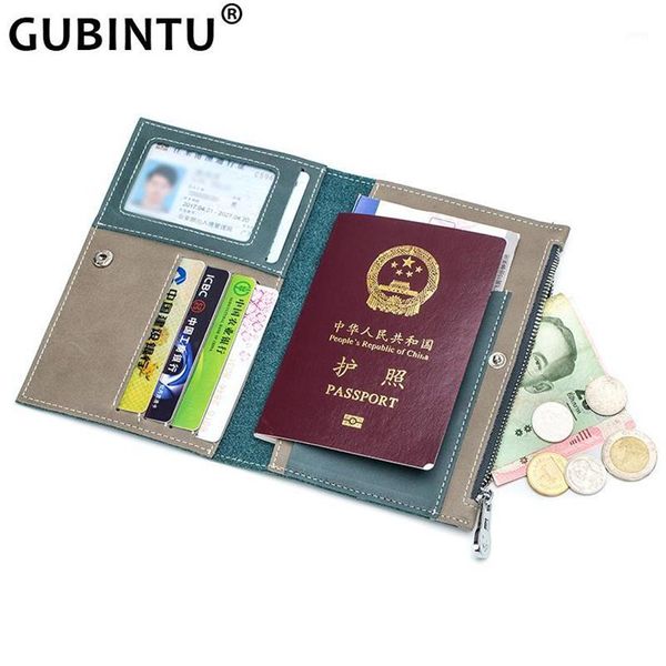 GUBINTU Borsa per patente di guida Crosta di pelle sulla copertina per guida auto Portadocumenti Passaporto Portafoglio Borsa Certificato Case12613