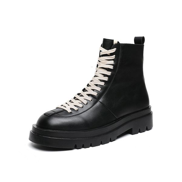 Kleiderschuhe Designer Man Chunky Boot Britische Winter -Männer -Sicherheitsstiefel Leder Männer Lokomotive 230213