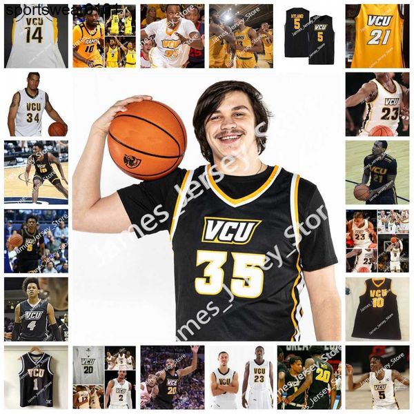 Maglia da basket universitaria cucita NCAA VCU 10 Domonic Jones 5 Jesse Dark 4 Justin Tillman 15 Juvonte Reddic 1 JeQuan Lewis 10 Darius Theus