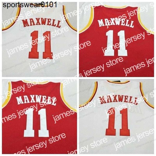 Maglie da basket Personalizzate # 11 Maglia da basket Vernon Maxwell Uomo Ed Bianco Rosso Qualsiasi dimensione 2xs-5xl Nome e numero Alta qualità