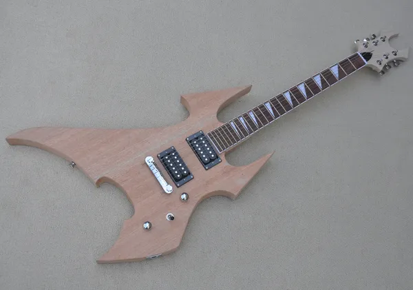 Forma incomum guitarra de madeira original com hardware cromo pode ser personalizado