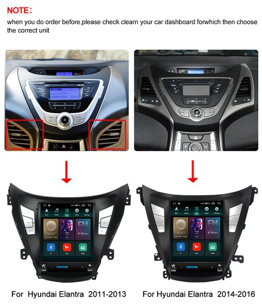 Car DVD Радио Android 11 Мультимедийный игрок для Hyundai Elantra Avante I35 2011-2016 2 Din GPS Navigaion Stereo Head Head