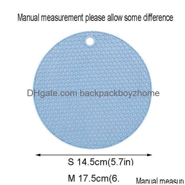 Tapetes Almofadas de borracha Porta-panelas Tapete de mesa Porta-copos para potes de cozinha Tigela Escrivaninha Antiderrapante Redondo Decoração Acessórios Exquisite Vtm Tl0477 Drop Dhtq6