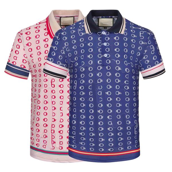 2023 Весна Роскошная Италия Мужская Футболка Дизайнерские Рубашки Поло High Street Вышивка Печать Одежда Мужская Брендовая Рубашка Поло размер M-3XL