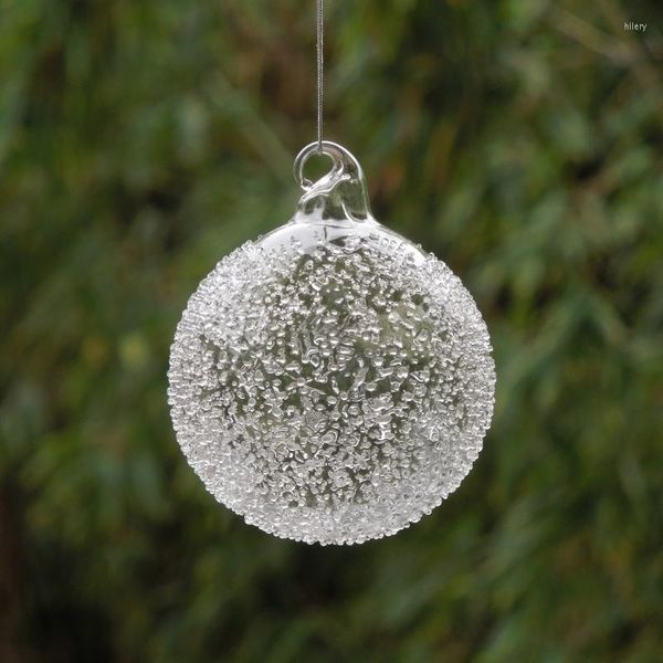 Decorazione per feste 8 pezzi/pacco diametro 4 cm formato mini globo di vetro trasparente pendente per il giorno di Natale scuola