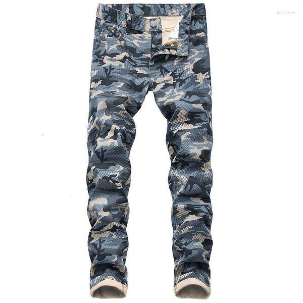 Herren Jeans Herren Schöne Herren Camouflage Slim Fit Army Green Print Freizeithose