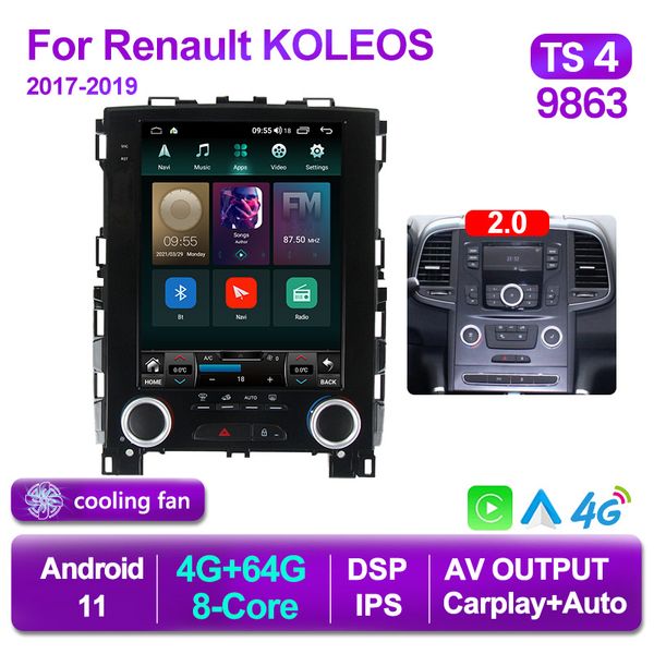 Android 11 jogador DVD Rádio para Renault Samsung SM6 Talismã Koleos MEGANE 4 2017-2019 Multimídia Tesla Vetic Screen GPS Navi estéreo