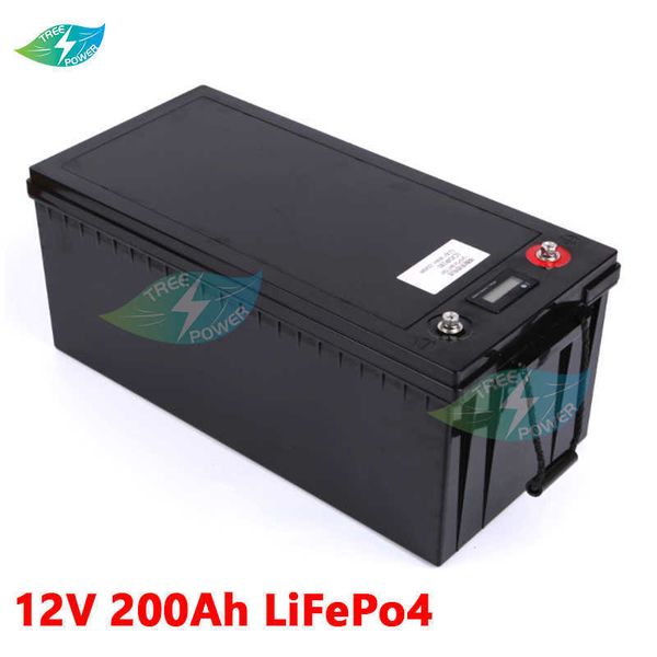 12-V-Lifepo4-Batterie 200 Ah, nicht 100 Ah, wiederaufladbare Batterie, Wohnmobil-Batterie mit BMS für Outdoor-Camping und Wechselrichter-Solarenergie