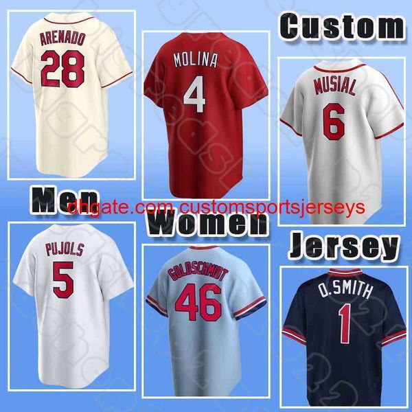 Stitch 46 Paul Goldschmidt Baseball Nolan Arenado Jerseys Yadier Molina Paul Dejong Ozzie Smith Adam Wainwright Andrew Knizner Lars Nootbaar