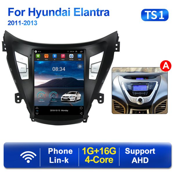 2 DIN Android 11 jogador para o Rádio DVD de carro de estilo Tesla para Hyundai Elantra Avante I35 2011-2016 Multimídia GPS 2din CarPlay Estéreo BT