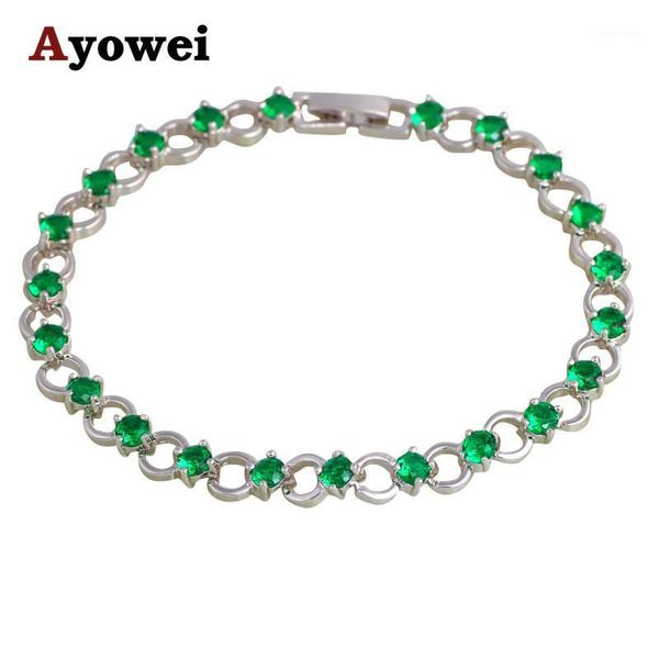 Bracelets de charme estilo atacado preço romático profundo peridot silver tom para mulheres jóias de moda tbs1092a1