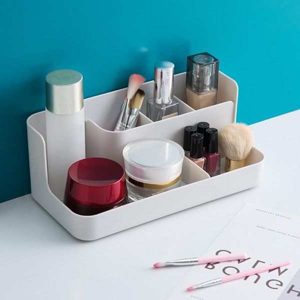 Bottiglie di stoccaggio Barattoli di plastica Organizzatore di trucco Scatola da bagno Organizzatore cosmetico Ufficio Desktop Make Up Gioielli Contenitore di articoli vari