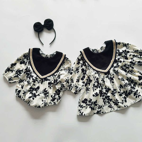 Conjuntos de ropa para niños, vestido nuevo de algodón infantil, falda de manga larga de Corea, traje para gatear, mono para bebé, mameluco, ropa para recién nacido