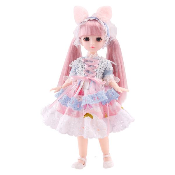 Puppen 16 Bjd-Puppen für Mädchen, aufklappbare Puppe 30 cm mit Kleidung, blond, braunäugig, bewegliches Spielzeug für Kinder, Kugelgelenk-Spielsets 230211