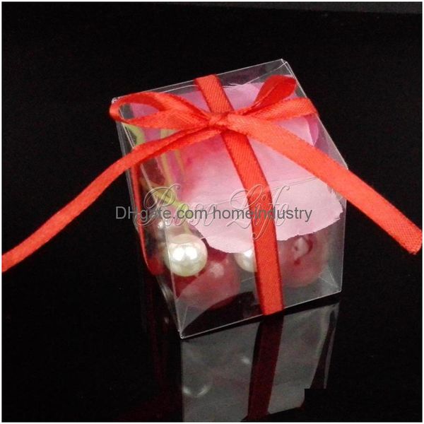 Embrulho de presentes 50 pe￧as/lote claro quadrado favorita caixa transparente sacos de doces de atacads gota entrega home jardim home festive supil dhl15