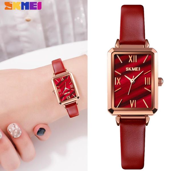 Relógios de pulso Skmei Luxurz Quartz Womens relógios clássicos da moda relógio feminino cinta de couro feminino Relogio feminino Relogio feminino