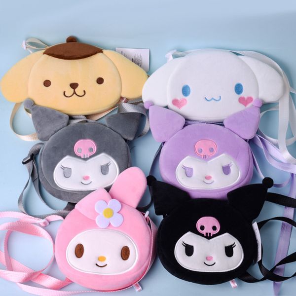 Sanrio süße Kuromi Cinnamonroll Plüsch-Umhängetasche Kawaii entzückende Plüschrucksäcke weiche gefüllte Aufbewahrungstasche Münzgeldbörse