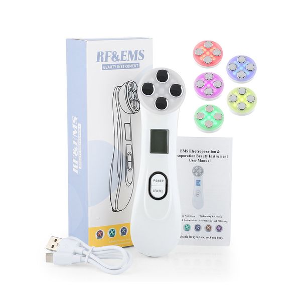 Face Massager Electroporation LED Pon RF Radio Frequenza Ringiovanimento della pelle EMS Mesoterapia per stringere il trattamento di bellezza del viso 230211 230211