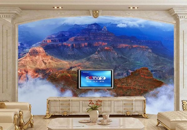 Tapeten USA Parks Wolken Felsen Natur Po Cliff Tapete Wohnzimmer TV Hintergrund Sofa Wand Schlafzimmer Küche Restaurant Bar 3D-Wandbild