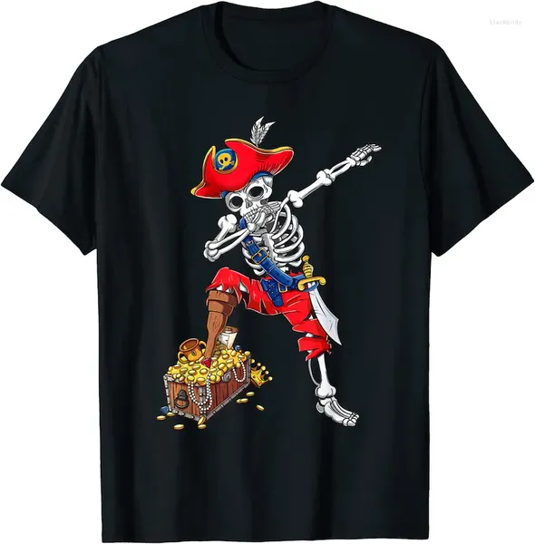 Herren-T-Shirts tupfen Piraten Skelett Dab Kinder Halloween Kostüm Geschenk T-Shirt
