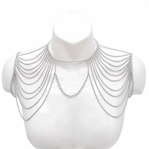 Choker Multilayer Braut Schulter Kette Halsketten Für Frauen Dame Hochzeit Party Lange Quaste Schal Kragen Halskette Schmuck Geschenk