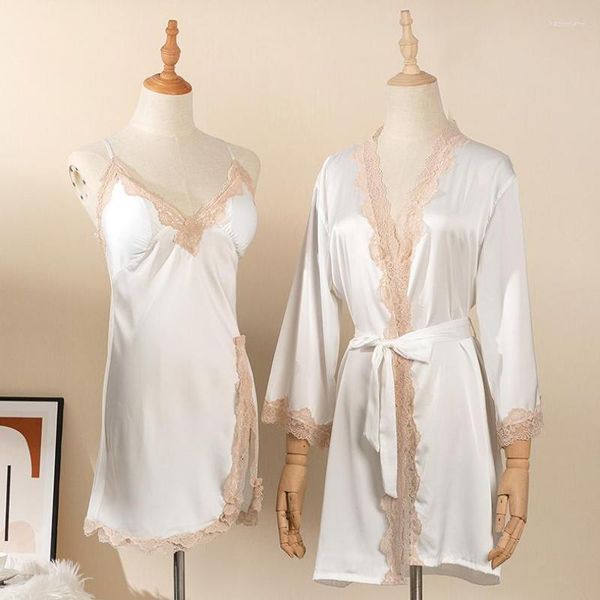 Женская одежда для сна, набор набор из искусственного шелка для женского платье для женского банала.