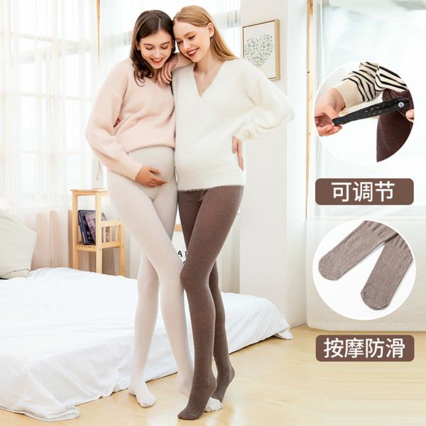 Sleep Lounge Mulheres grávidas confortáveis ​​Pantyhose 150g Primavera e outono não luxuoso algodão Listra vertical Sole Antiskide Desodorante Belly 230211