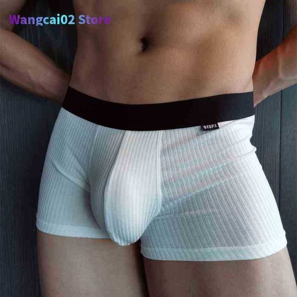 Cueca masculina cueca boxer sexy modal para calcinha masculina moda respirável boxer macio U protuberância Penis bolsa Ma Cueca Cueca 021323H