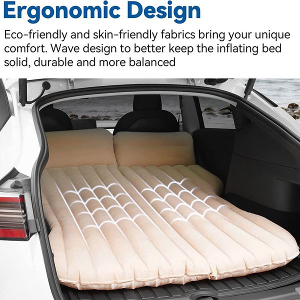 Colchão inflável de ar do carro universal suv auto viagem almofada cama dormir para assento traseiro tronco sofá travesseiro acampamento ao ar livre esteira grande c283f