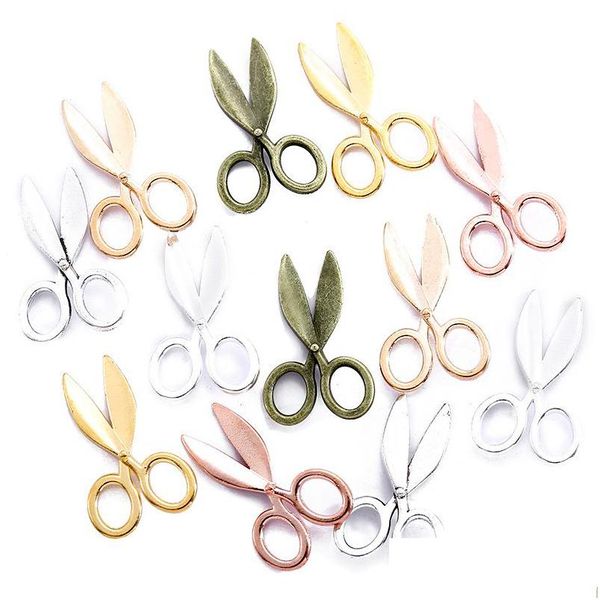 Charms BK 1000pcs Scissor Pingents Shear Connector para J￳ias Diy Jewels Fazendo o Acessorie 14x29mm Drop Delivery 2 Dhtrp