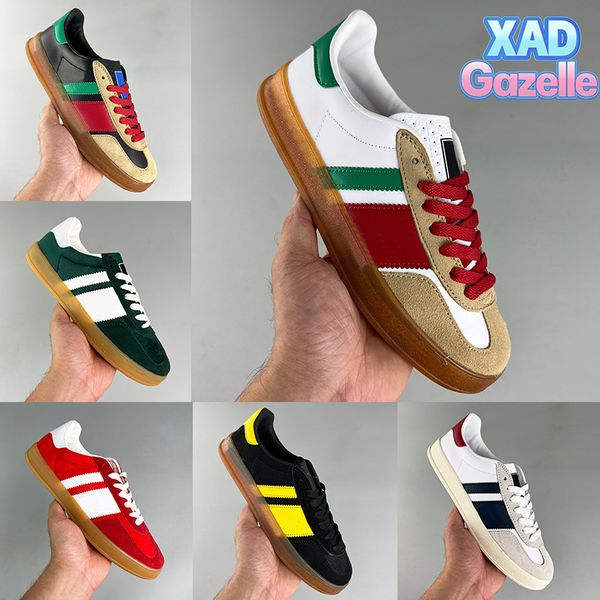 XAD Gazelle Sneaker masculino tênis de corrida branco couro preto trigo bordeaux marrom camurça bege ébano lona rosa veludo tênis masculino feminino de grife