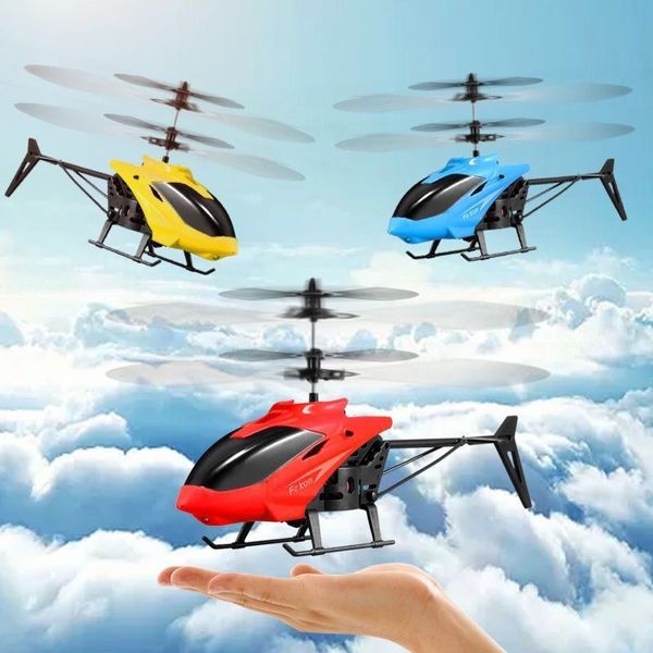 Elicotteri RC elettrici Mini elicotteri RC - Set di giocattoli volanti RC Modello piccolo Induzione manuale Aereo telecomandato Sensore a infrarossi Aereo Aereo Bambini 230211