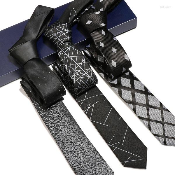 Fliegen 2023 Marke Mode Hohe Qualität Männer 5 cm Slim Muster Schwarz Krawatte Coole Formale Anzug Tragen Für männer mit Geschenk Box