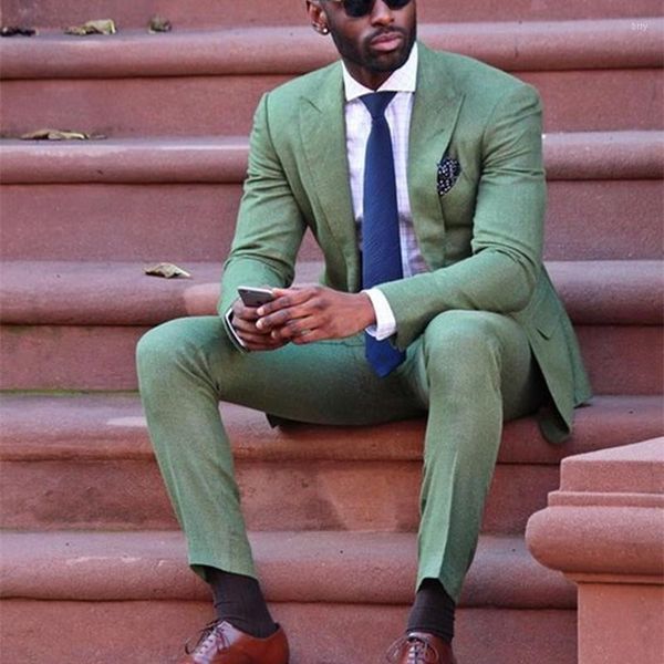 Мужские костюмы 2023 Cool Fashion Green Men Suit Attount Part Prom Tuxedo Men's Casual Style Daily Work Wear Terno (галстук для брюк куртки)