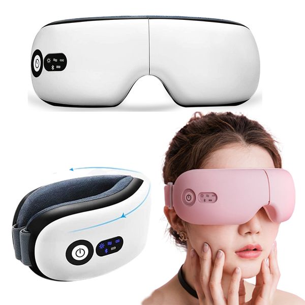 Augenmassagegerät 6D, elektrisch, Smart Airbag, Augenmassagegerät, Airbag, Luftpresse, Augenpflegekompressen, beheizte Vibration, Bluetooth, Musik, Schlafmaske, Massage 230211