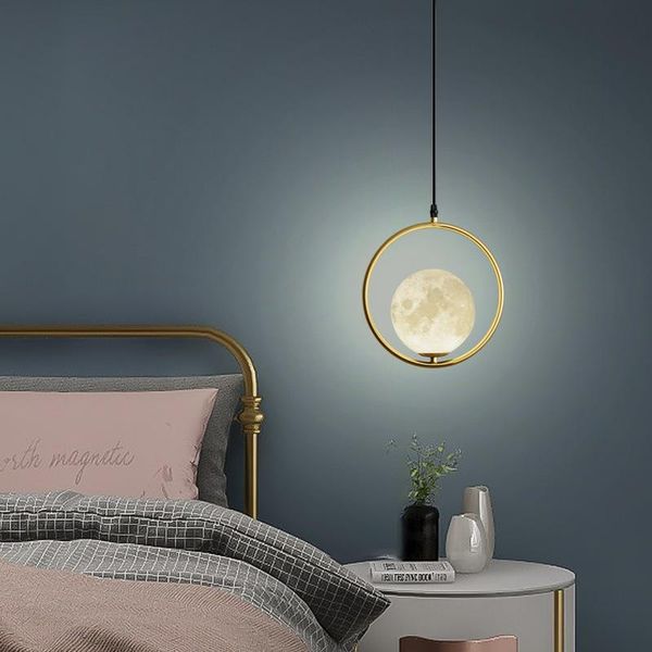 Pendelleuchten Nordic Design Kreative Persönlichkeit 3D Mond Kronleuchter Wohnzimmer Schlafzimmer Nacht Bekleidungsgeschäft Bar Dekorative KronleuchterPend