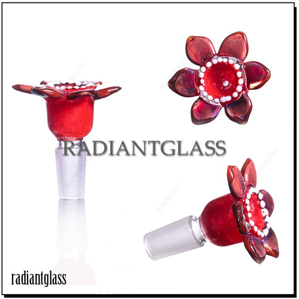 Ciotola di vetro 14mm 19mm cadavere stile fiore dab gorgogliatore di paglia Bruciatore a nafta tubo per narghilè rig bong d'acqua