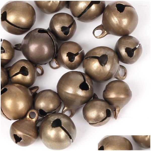 Charms 6 8 10 12 14 mm Kupferglocke Metall lose Perlen Kleine Jingle Bells für Handwerk DIY Schlüssel Ohrringe Halskette Armband Anhänger Dhyub