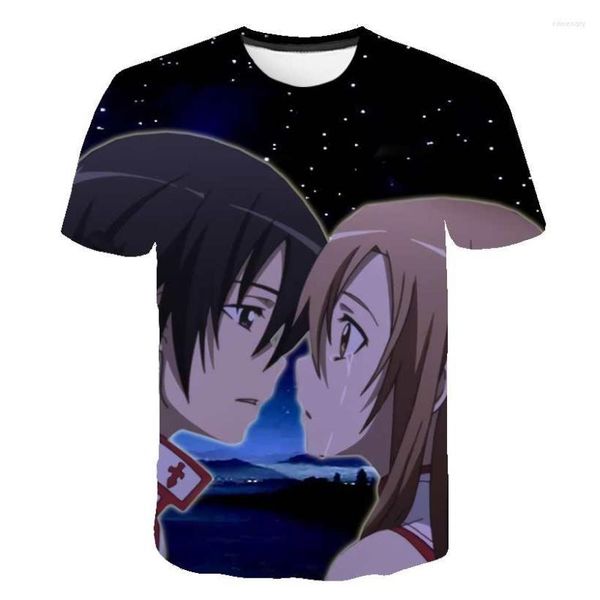 T-shirt da uomo Sword Art Online Camicia con stampa 3D Anime Estate Uomo Donna Moda Oversize Bambini Ragazzo Harajuku Tees Top Ragazza Coppia