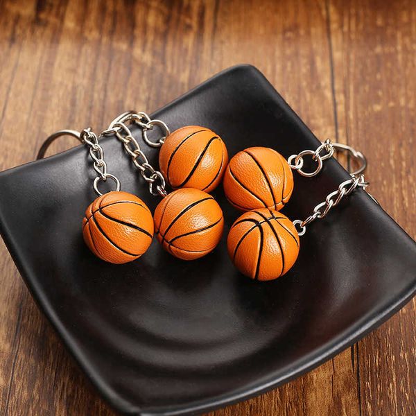 Key Rings 2 pcs 2cm Creative Practical Small Basketball Keychain Baseball Football Volleyball Shape Key Accessories Birthday Gift Jewelry G230210