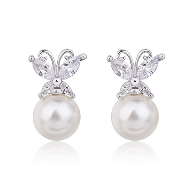 Orecchini perle per le donne per donna Bavaglia farfalla sposa girl golli regalo di gioielli sier drop drop drop dheq5