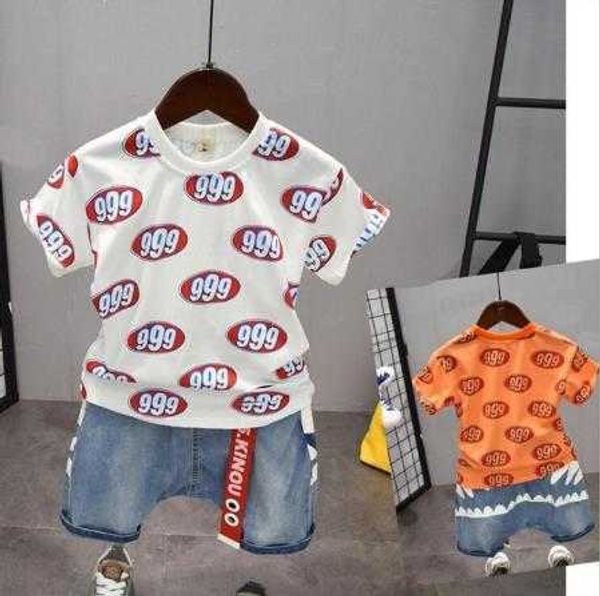 Conjuntos de meninos de menino definido shorts de camiseta de verão PCs conjuntos de roupas infantis para crianças roupas de manga curta de algodão