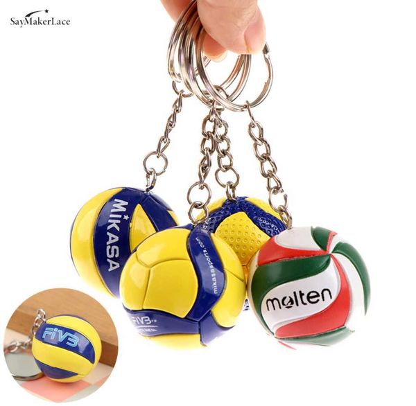 Key Rings Fashion PVC Volleyball Keychain Ornaments Business Volleyball Gifts Beach Ball Sport For Players Men Women Key Chain Gift G230210