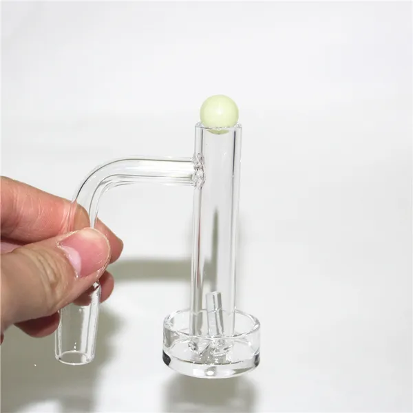 Nargile uzun Boyun Kuvars Banger Carb Cap seti 25mm kuvars çivi 14mm 18mm Erkek Kadın Terp Dab Kuleleri için Düz üst Bangers Cam Bongs