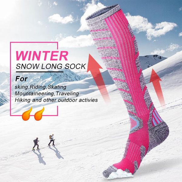 Sportsocken X-TIGER Damen Winter Ski Warm Thermal Verdicken Baumwolle Snowboard Radfahren Laufen Skifahren Thermosocks Bein