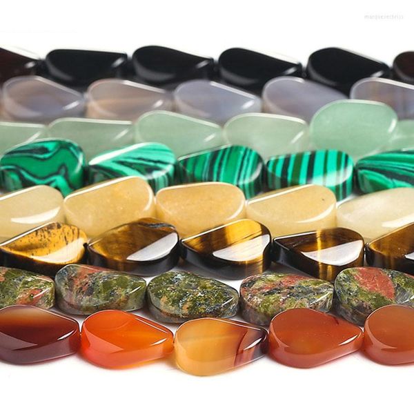 Perlen aus Naturstein, oval, gedreht, für Schmuckherstellung, DIY-Zubehör, Perlenarmband, roter Karneol, Tigerauge, weißer Opalit, Jade