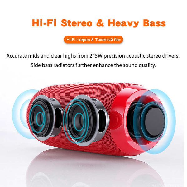 Tragbare Lautsprecher Bluetooth Lautsprecher Drahtlose Bass Subwoofer Wasserdichte Outdoor Boombox AUX USB Stereo Lautsprecher Musik Box